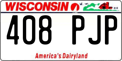 WI license plate 408PJP
