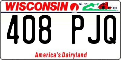 WI license plate 408PJQ