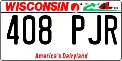 WI license plate 408PJR
