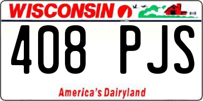 WI license plate 408PJS
