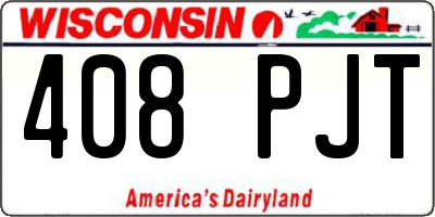 WI license plate 408PJT