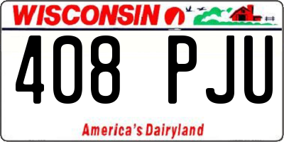 WI license plate 408PJU