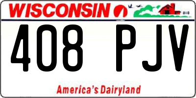 WI license plate 408PJV