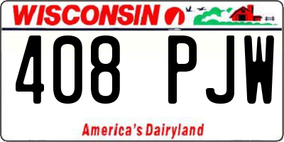 WI license plate 408PJW