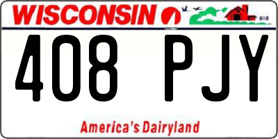 WI license plate 408PJY