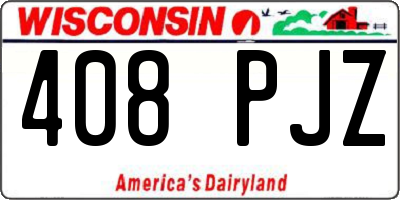 WI license plate 408PJZ