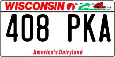 WI license plate 408PKA