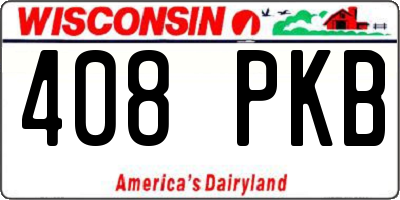 WI license plate 408PKB