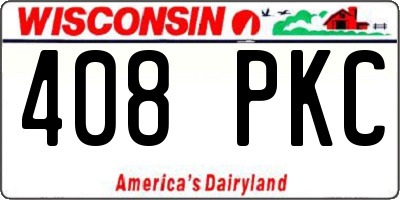 WI license plate 408PKC