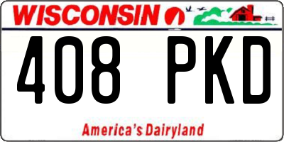 WI license plate 408PKD