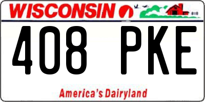 WI license plate 408PKE