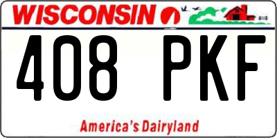 WI license plate 408PKF