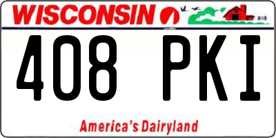 WI license plate 408PKI