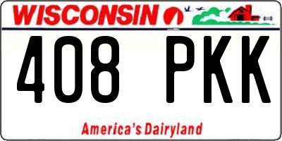 WI license plate 408PKK