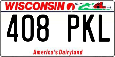 WI license plate 408PKL