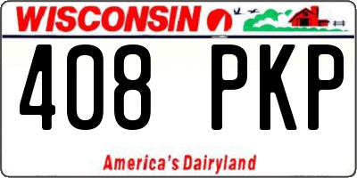 WI license plate 408PKP