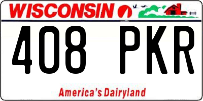 WI license plate 408PKR