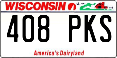 WI license plate 408PKS