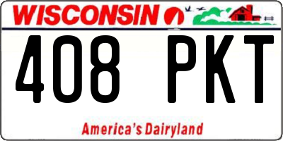 WI license plate 408PKT