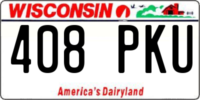 WI license plate 408PKU