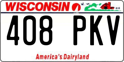WI license plate 408PKV