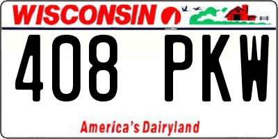 WI license plate 408PKW