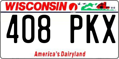WI license plate 408PKX