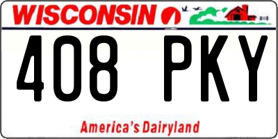 WI license plate 408PKY