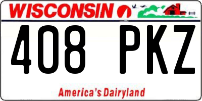 WI license plate 408PKZ