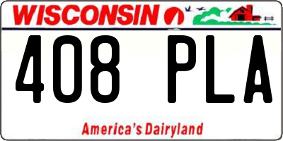 WI license plate 408PLA