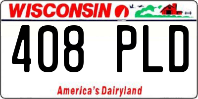 WI license plate 408PLD