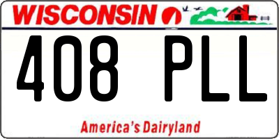 WI license plate 408PLL