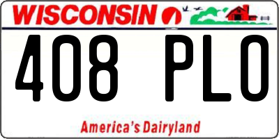 WI license plate 408PLO