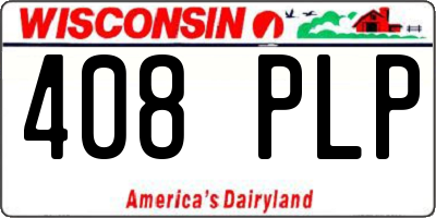 WI license plate 408PLP