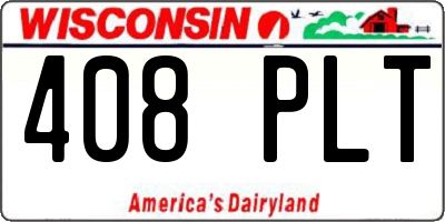 WI license plate 408PLT