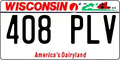 WI license plate 408PLV