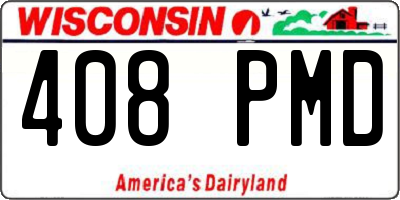 WI license plate 408PMD