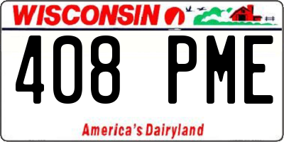 WI license plate 408PME