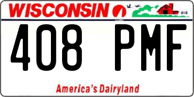WI license plate 408PMF