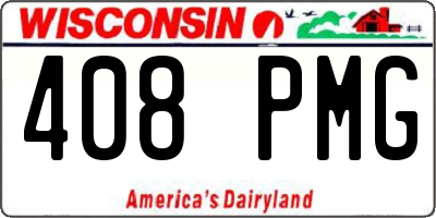 WI license plate 408PMG