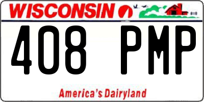 WI license plate 408PMP