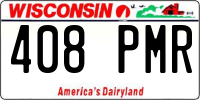 WI license plate 408PMR
