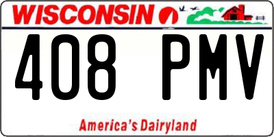 WI license plate 408PMV