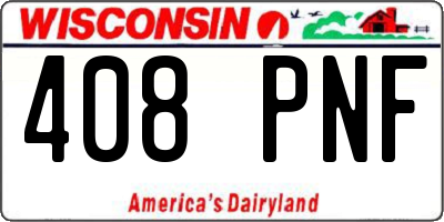 WI license plate 408PNF