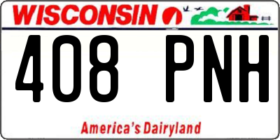 WI license plate 408PNH