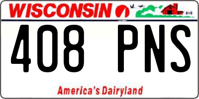 WI license plate 408PNS