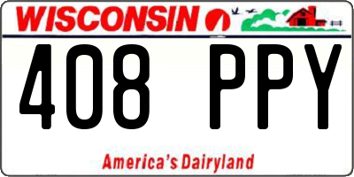 WI license plate 408PPY
