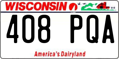 WI license plate 408PQA