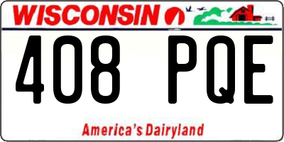 WI license plate 408PQE