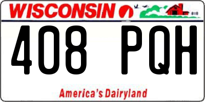 WI license plate 408PQH